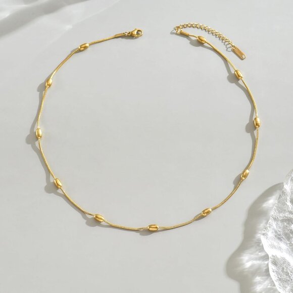 Minimalist Gold Chain Necklace for Women - 18K Plated Adjustable Layered Jewelry - Picture 6 of 7